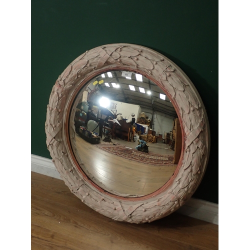 332 - *******   WITHDRAWN  ******                   A Wall Mirror with moulded leafage frame 2ft 8in diam ... 