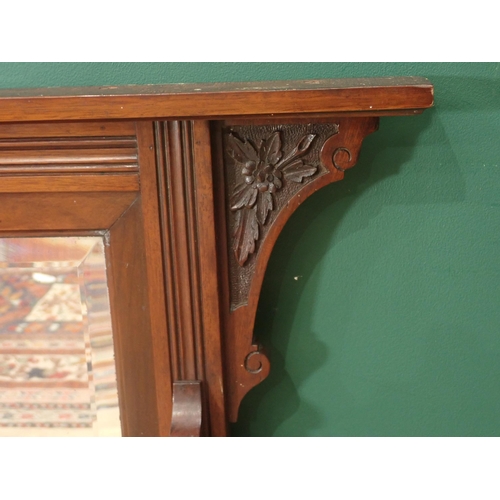 340 - An Edwardian Overmantel Mirror with five mirror panels, 4ft 7in W approx,