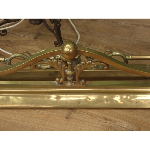 344 - An brass and ceramic Standard Lamp, (Failed PAT Test) converted to electricity, an Art Nouveau coppe... 