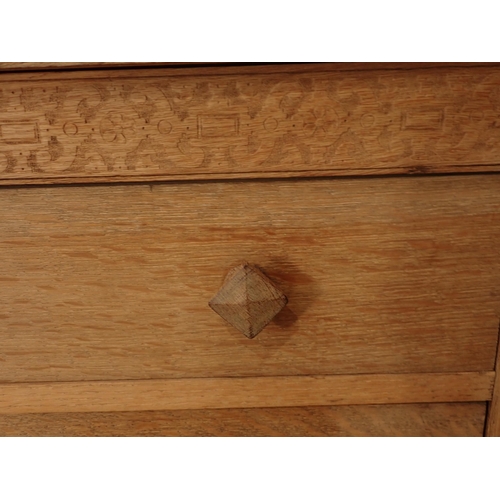 349 - A light oak Dressing Chest fitted three long drawers, 4ft 11