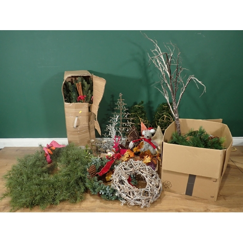 352 - A quantity of Christmas Decorations including, Tree, Wreaths, Lights, etc.