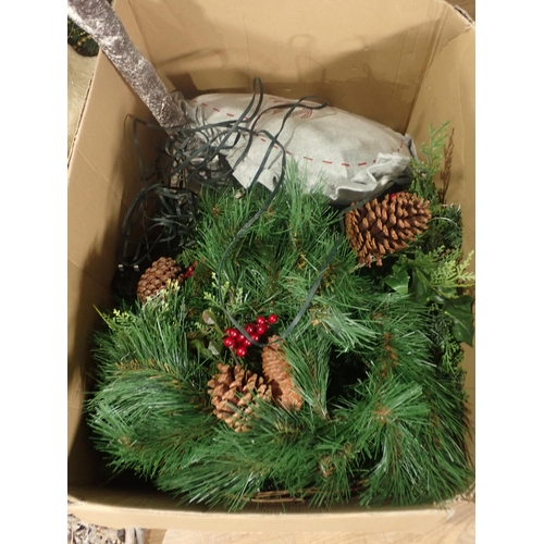 352 - A quantity of Christmas Decorations including, Tree, Wreaths, Lights, etc.