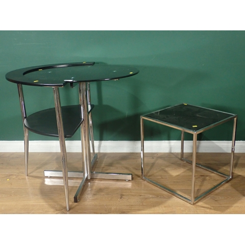 354 - A modern oval glass Topped Table and Chair and another glass top Coffee Table