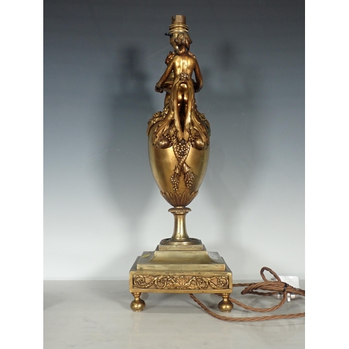 372 - A brass figural Table Lamp, 19in H (Passed PAT Test)