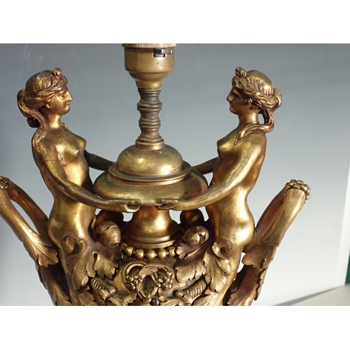 372 - A brass figural Table Lamp, 19in H (Passed PAT Test)