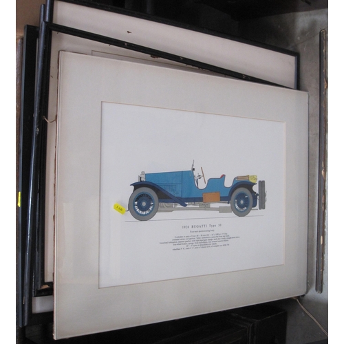 428 - After GEORGE OLIVER. Six colour prints depicting the 1899 F.I.A.T and other vintage cars, 14 x 18in