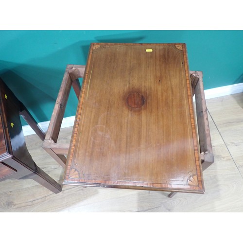 34 - A George III mahogany Lowboy with moulded top fitted three frieze drawers above shaped apron mounted... 