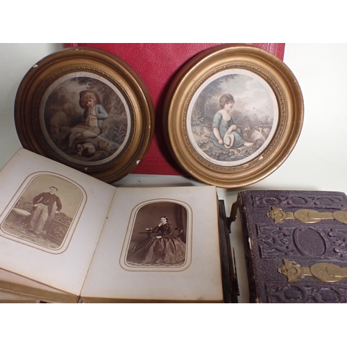 60 - A Postcard Album containing mainly English scenes, two Victorian Photograph Albums, and a pair of sm... 