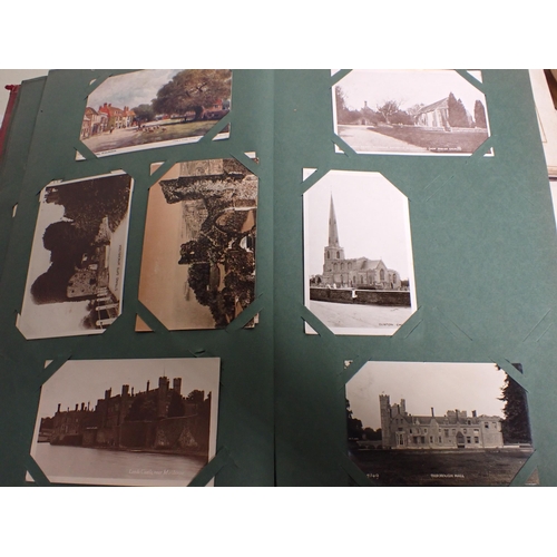 60 - A Postcard Album containing mainly English scenes, two Victorian Photograph Albums, and a pair of sm... 