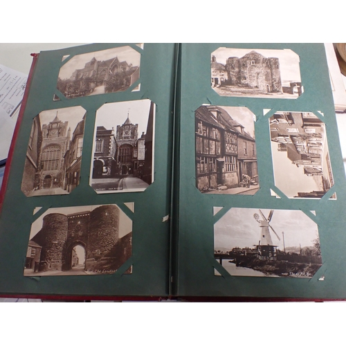 60 - A Postcard Album containing mainly English scenes, two Victorian Photograph Albums, and a pair of sm... 