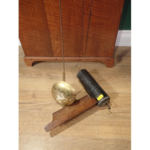 725 - An oak cased cottage Longcase Clock, the painted square dial inscribed Teddeman, Canterbury, 6ft 7in... 