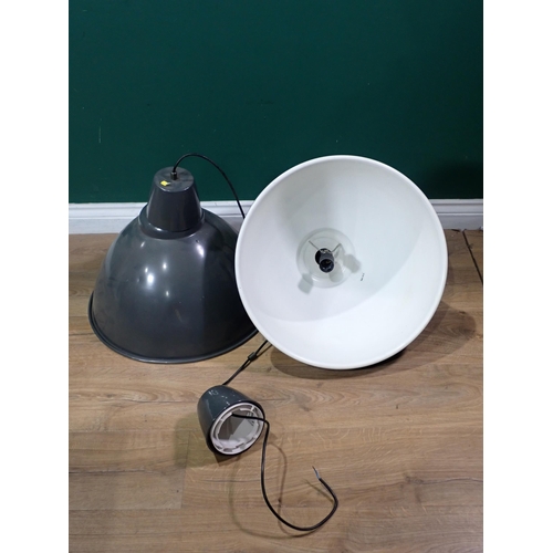 798 - A pair of grey Industrial Lamps, 17in