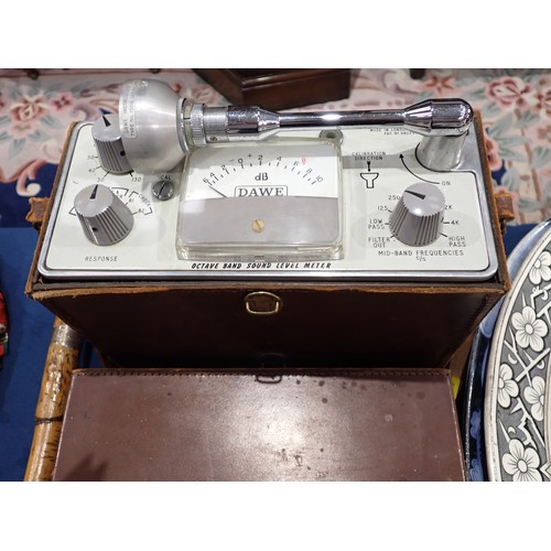 224 - A Dawe Octave Band Sound Level Meter, in leather case