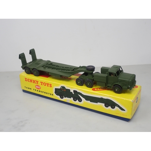 108 - A boxed Dinky Toys No.660 Tank Transporter with Hudson Dobson label to lid