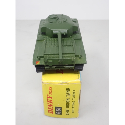 110 - A rare Dinky Toys No.651 plastic roller Centurion Tank in end opening box