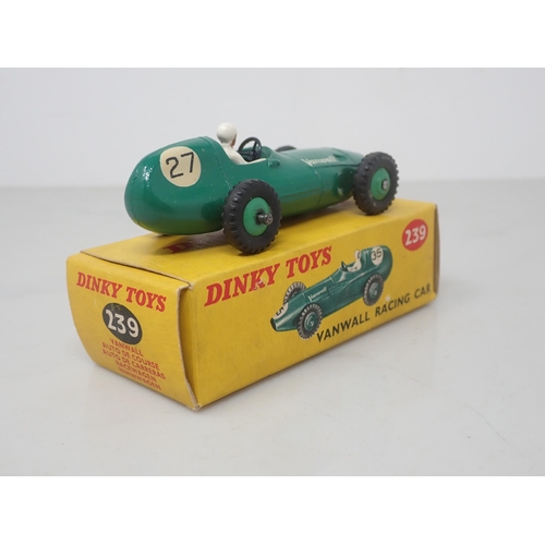 120 - A rare boxed Dinky Toys No.239 Vanwall with running number 27 normally on the Bristol 450 coupe