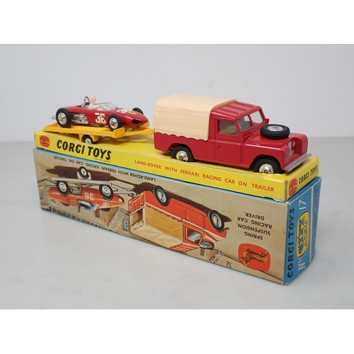 145 - A boxed Corgi Toys Gift Set No.17 Land Rover with Ferrari Racing Car on Trailer