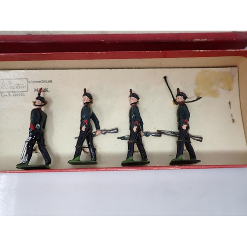 158 - A boxed Set of Britains No.2072 Kings Rifle Corps, strung figures, figures and box Ex