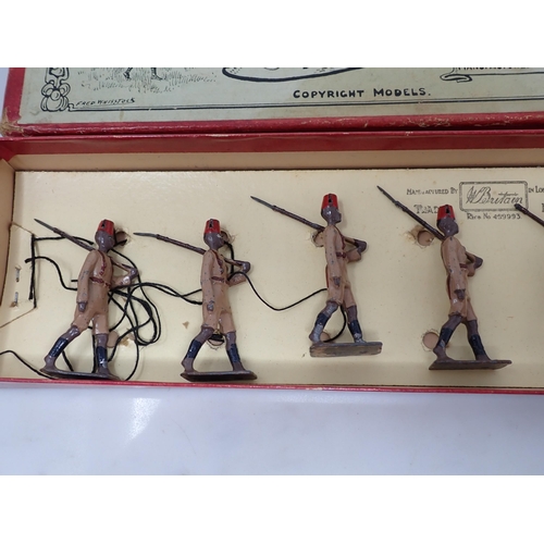 166 - A boxed Set of Britains No.225 The Kings North African Rifles, pre-war version, figures Ex, box G