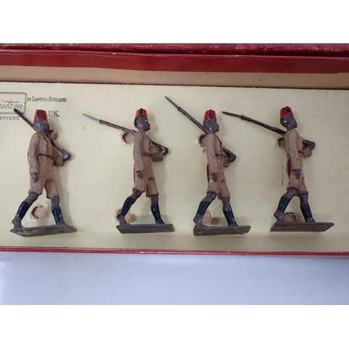 166 - A boxed Set of Britains No.225 The Kings North African Rifles, pre-war version, figures Ex, box G