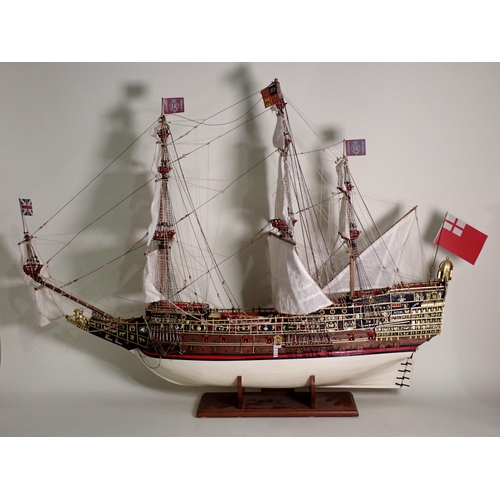 178 - A large kit built wooden Model of HMS Sovereign of the Seas 3ft 6in L x 2ft 8in H