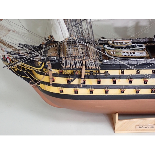 180 - A kit built wooden Model of HMS 'Victory' 4ft L x 2ft 100in H