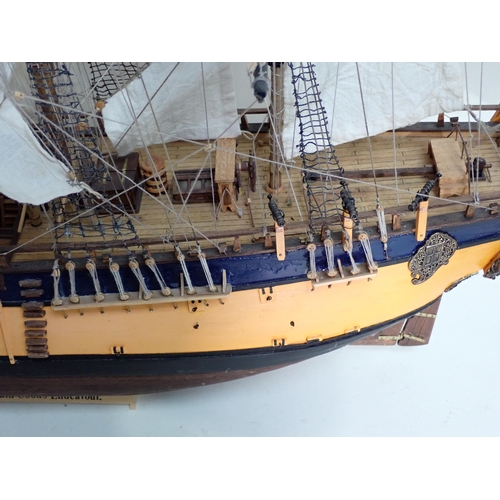 181 - A kit built wooden Model of Captain Cook's 'Endeavour' 3ft L x 2ft 6in H