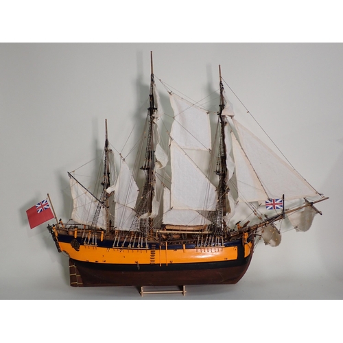 181 - A kit built wooden Model of Captain Cook's 'Endeavour' 3ft L x 2ft 6in H