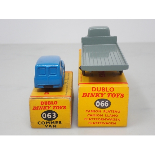 19 - Dublo Dinky Toys 063 Commer Van and 066 Bedford Flat Truck, mint and boxed
Both models in mint condi... 