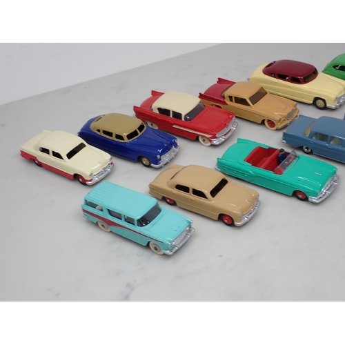 190 - Twelve unboxed repainted Dinky Toys including Nash Rambler, Ford Sedan, Packard, etc,