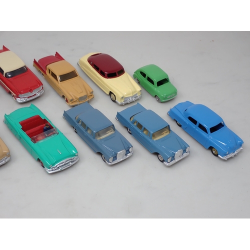 190 - Twelve unboxed repainted Dinky Toys including Nash Rambler, Ford Sedan, Packard, etc,