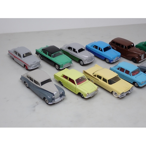 192 - Sixteen repainted Dinky Toys including Rolls-Royce Silver Wraith, Ford Cortina, Dodge Royal Sedan, e... 