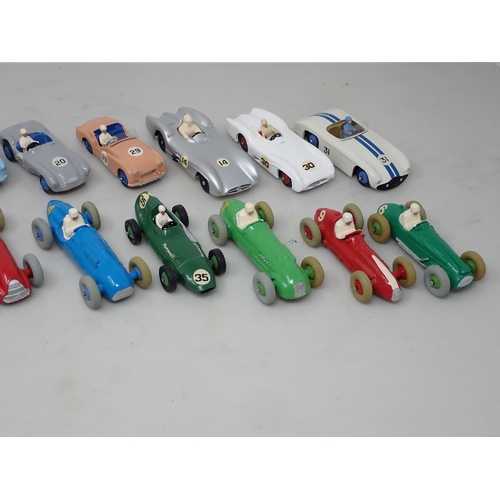 199 - Eighteen repainted Dinky Toys Sports and Racing Cars including Sunbeam Alpine, Aston Martin, Ferrari... 