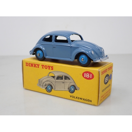 203 - A boxed Dinky Toys No.181 blue with blue hubs Volkswagen