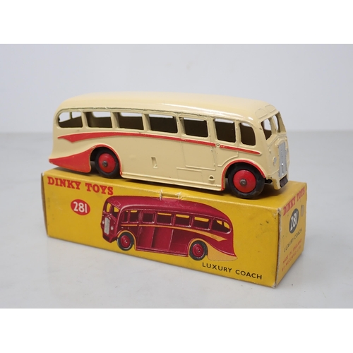 210 - A boxed Dinky Toys No.281 cream and red Luxury Coach