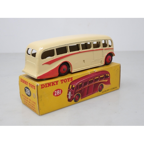 210 - A boxed Dinky Toys No.281 cream and red Luxury Coach