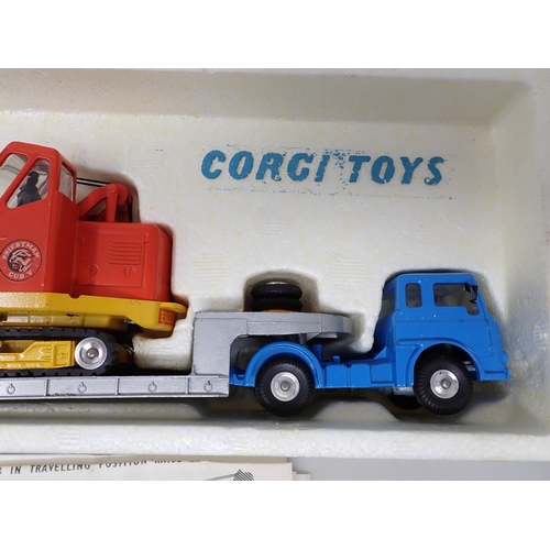 215 - A boxed Corgi Toys Gift Set No.27 Machinery Carrier with Bedford Tractor Unit and Priestman 'Cub' Sh... 