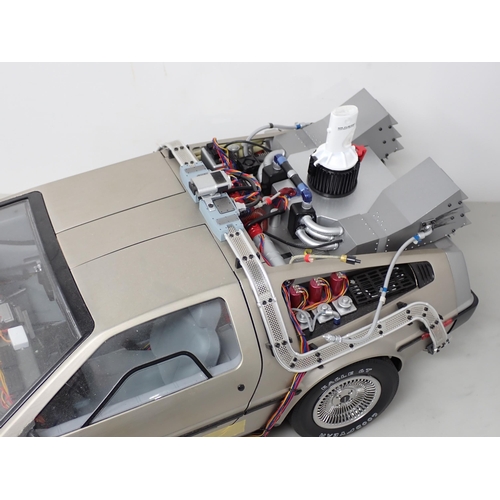 221 - A large scale kit built metal Model of the 'Back to the Future' Delorean 1ft 9in L