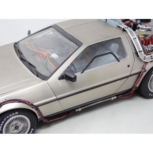 221 - A large scale kit built metal Model of the 'Back to the Future' Delorean 1ft 9in L