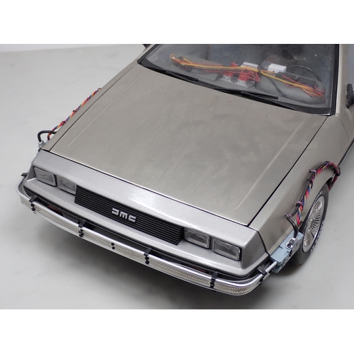 221 - A large scale kit built metal Model of the 'Back to the Future' Delorean 1ft 9in L