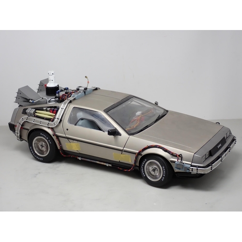 221 - A large scale kit built metal Model of the 'Back to the Future' Delorean 1ft 9in L