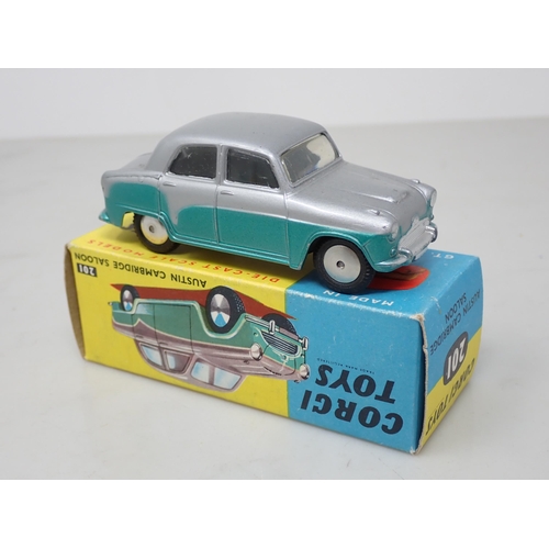 222 - A boxed Corgi Toys No.201 Austin Cambridge Saloon