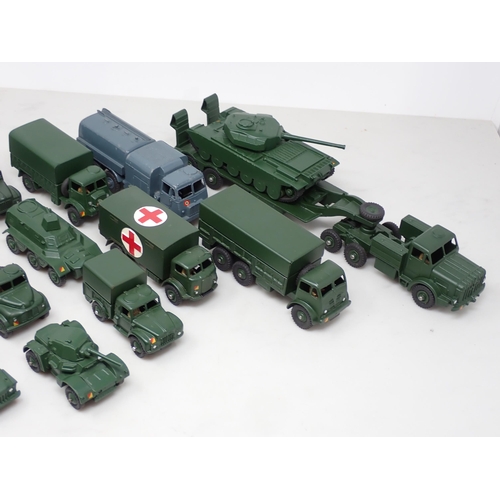 234 - Seventeen Dinky Toys and Benbros Military Vehicles including Tank Transpoter, Chieftain Tank, Army W... 