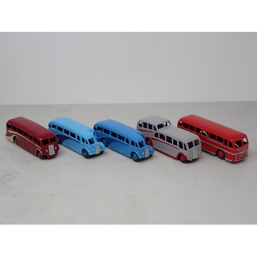 240 - Ten repainted Dinky Toys Coaches including Observation Coach, Streamlined Coaches and B.O.A.C. Coach... 