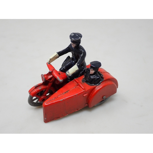 244 - An early English diecast Model of a Motorcycle and Sidecart