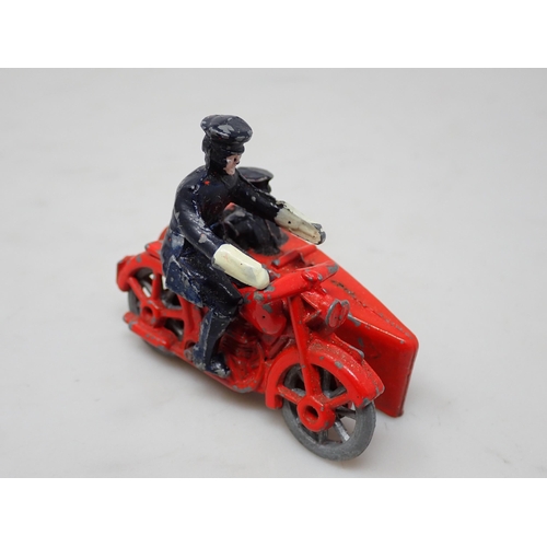 244 - An early English diecast Model of a Motorcycle and Sidecart