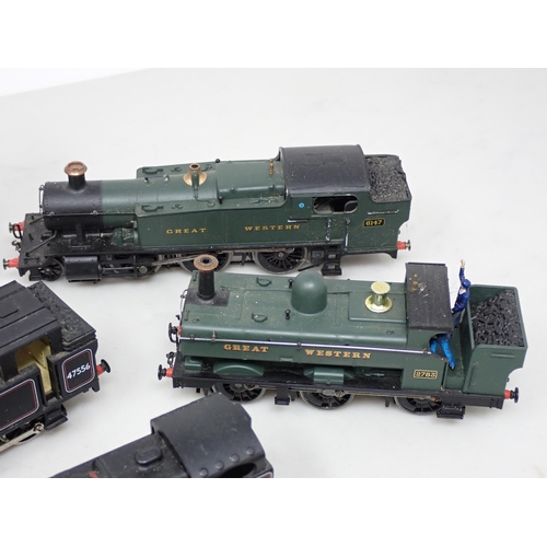 281 - Seven unboxed 00 gauge Tank Locomotives including Hornby Prairie Tank, G.W.R. Pannier Tanks and a Ho... 