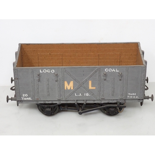 312 - Eleven scratch built 0 gauge open Coal Wagons in M.L livery