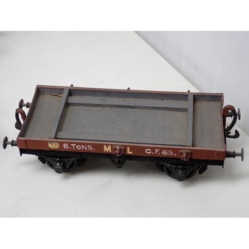 316 - Thirteen scratch built 0 gauge Wagons including Brake Van, Open Wagons, double bogie Wagons, etc. (s... 