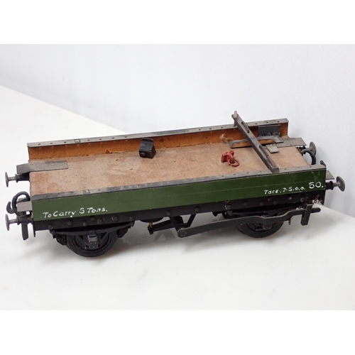 316 - Thirteen scratch built 0 gauge Wagons including Brake Van, Open Wagons, double bogie Wagons, etc. (s... 